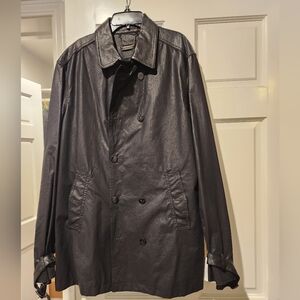 John Varvatos Black Trench Coat